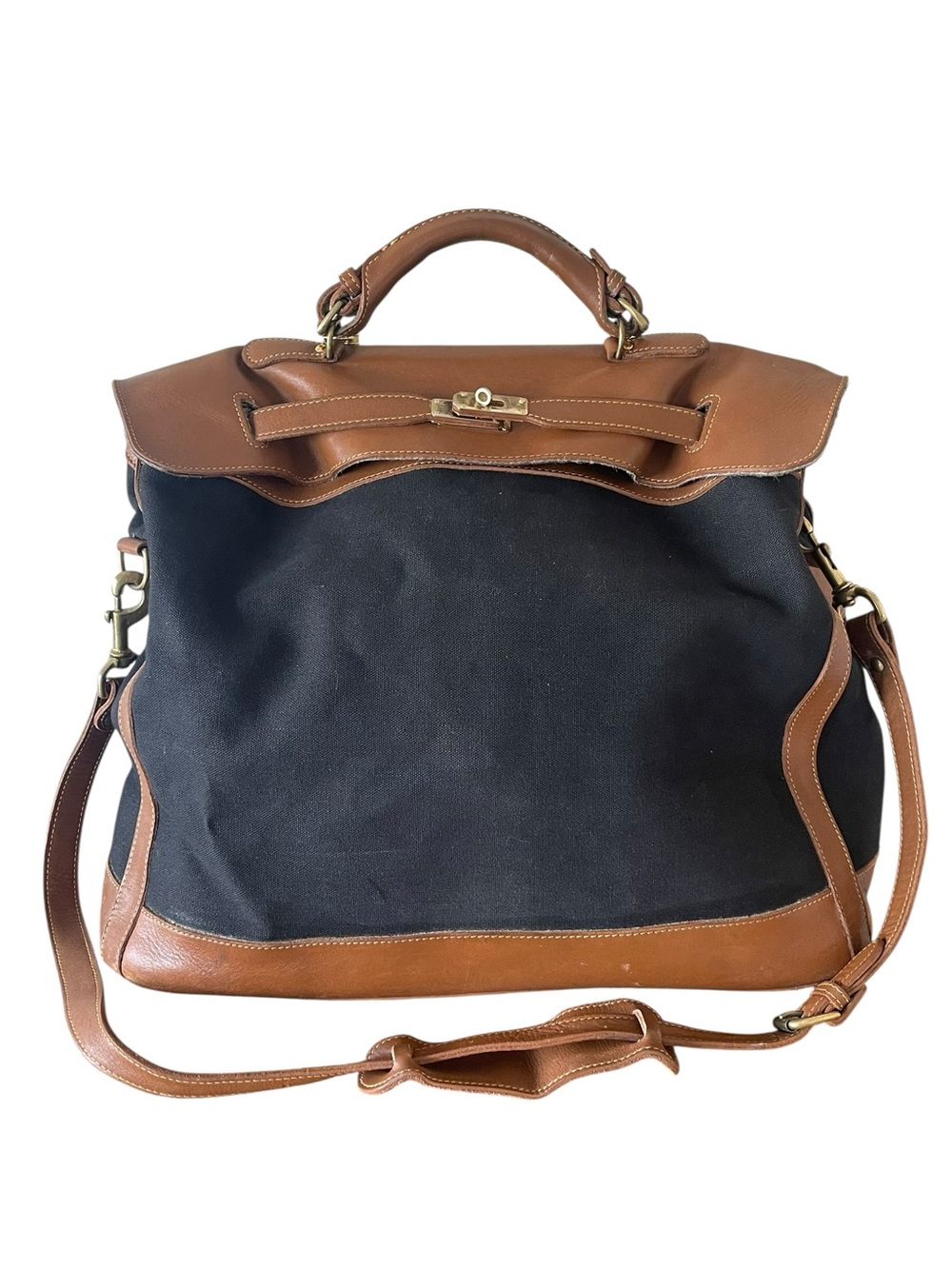 T. Anthony Leather Trim Canvas Weekender Bag